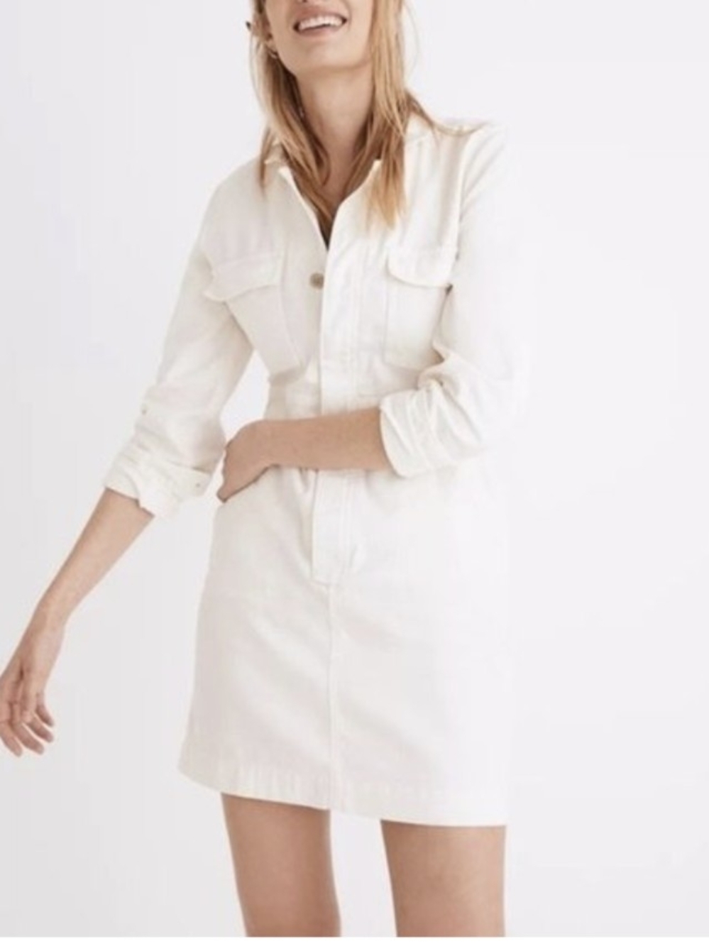 Madewell Signature Coverall Dress in Vintage Canvas - Size s